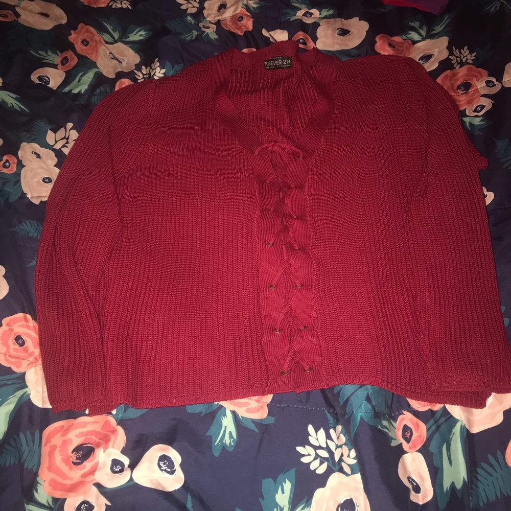 Forever21 + burgundy sweater